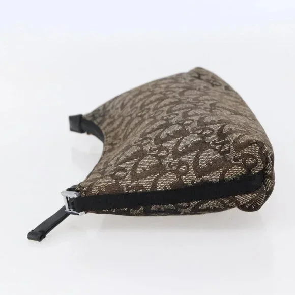 Christian Dior Trotter Canvas Pouch Brown Silver Auth bs29749 - Picture 8 of 16